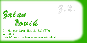 zalan movik business card